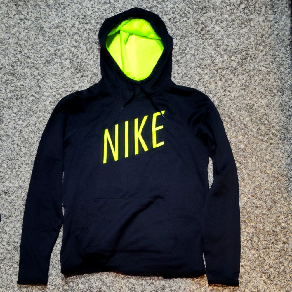 Nike Black Hoodie with Lime Green Logo